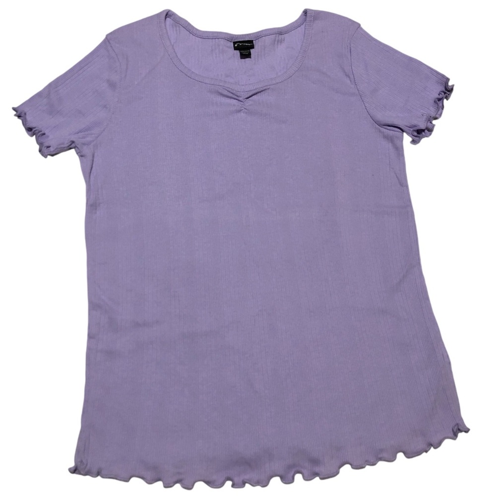 Art Class Girls Lavender Purple Ribbed Scoop Neck Top XXL (16/18) NWOT